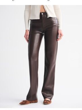 Abercrombie the 90s relaxed high rise leather pants